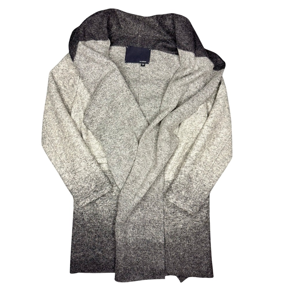 m.tsubomi Japan Cardigan Coat Gray Ombre Gradient Knit Open Front Drape
